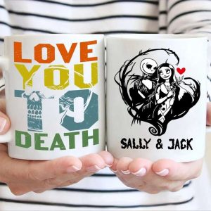 Personalised Love You To Death Disney Jack And Sally Skull Couples Coffee Mug