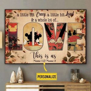 Personalized Love Mickey And Minnie Mouse Poster This Is Us Best Couples Canvas