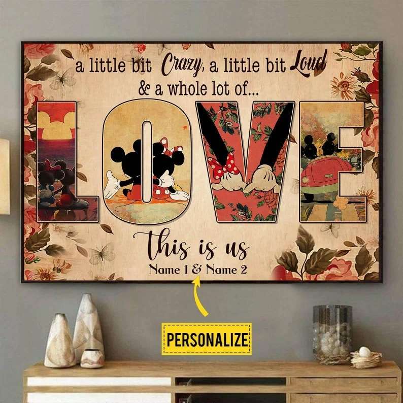 Personalized Love Mickey And Minnie Mouse Poster This Is Us Best Couples Canvas 1