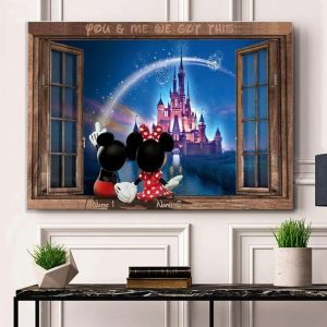Personalized Mickey And Minnie Gift Poster You And Me We Got This Custom Couples Canvas 3