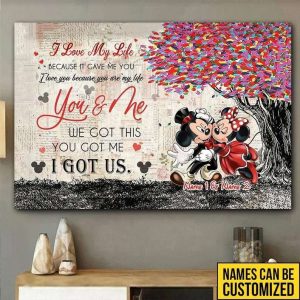 Personalized Mickey Mouse Love Poster, You And Me We Got This Couples Canvas