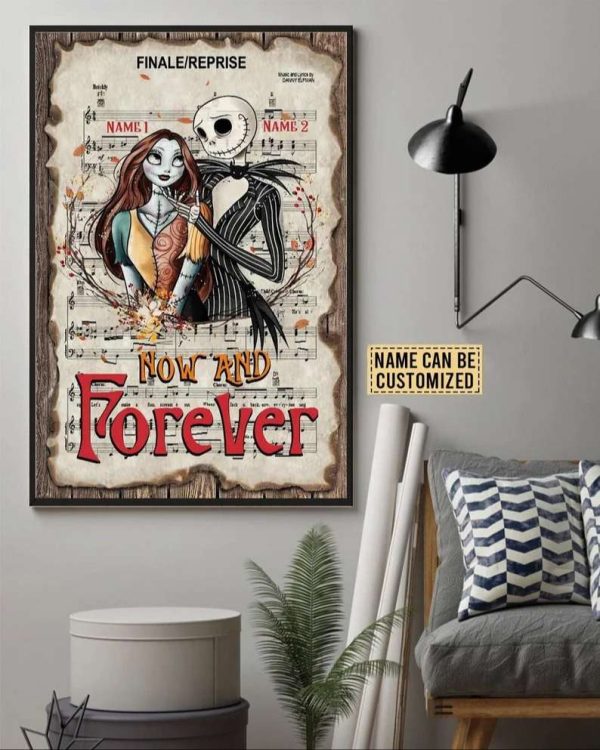 Personalized The Nightmare Before Christmas Jack And Sally Cute Couples Gift Ideas Poster