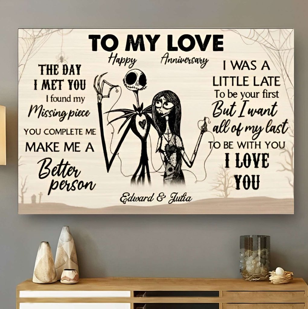 Personazlied Quotes To My Love Couples Canvas Jack And Sally Poster 1