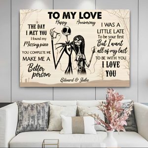 Personazlied Quotes To My Love Couples Canvas Jack And Sally Poster