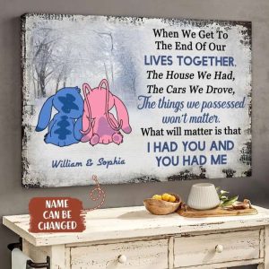 Personazlied Stitch And Angel Together Poster, I Had You And You Had Me Stitch Couples Canvas