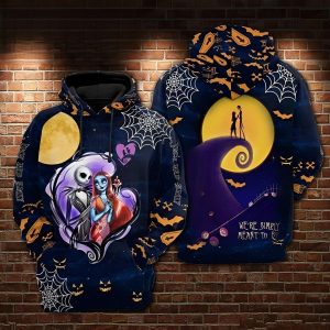 Romantic Moment Jack And Sally Cute Couple Hoodie