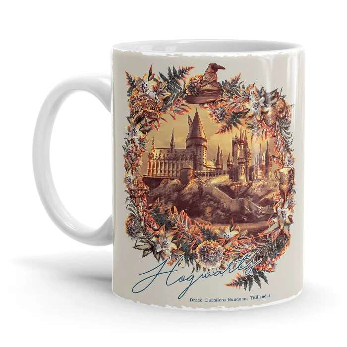 The Castle In Harry Potter Floral Hogwarts Mug