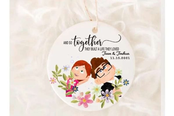 Together They Built A Life They Loved Carl Ellie Personalized Couples Christmas Ornaments