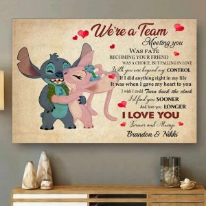 We Are A Team Couples Canvas Sitch And Angle Poster 1