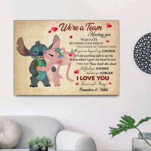 We Are A Team Couples Canvas Sitch And Angle Poster 2