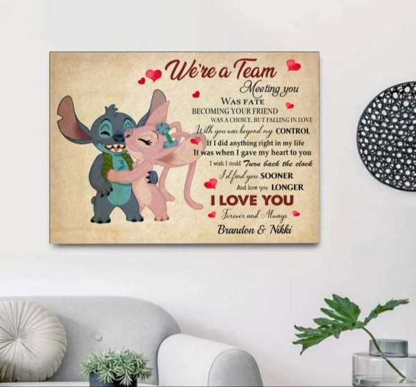 We Are A Team Couples Canvas, Sitch And Angle Poster