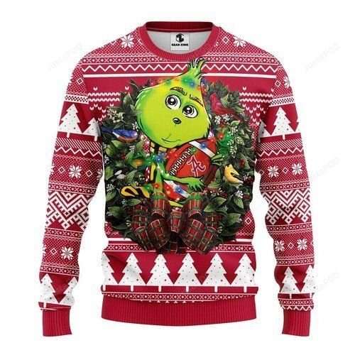 Alabama Football NFL Cute Grinch Funny Xmas Sweaters, Grinch Ugly Sweater