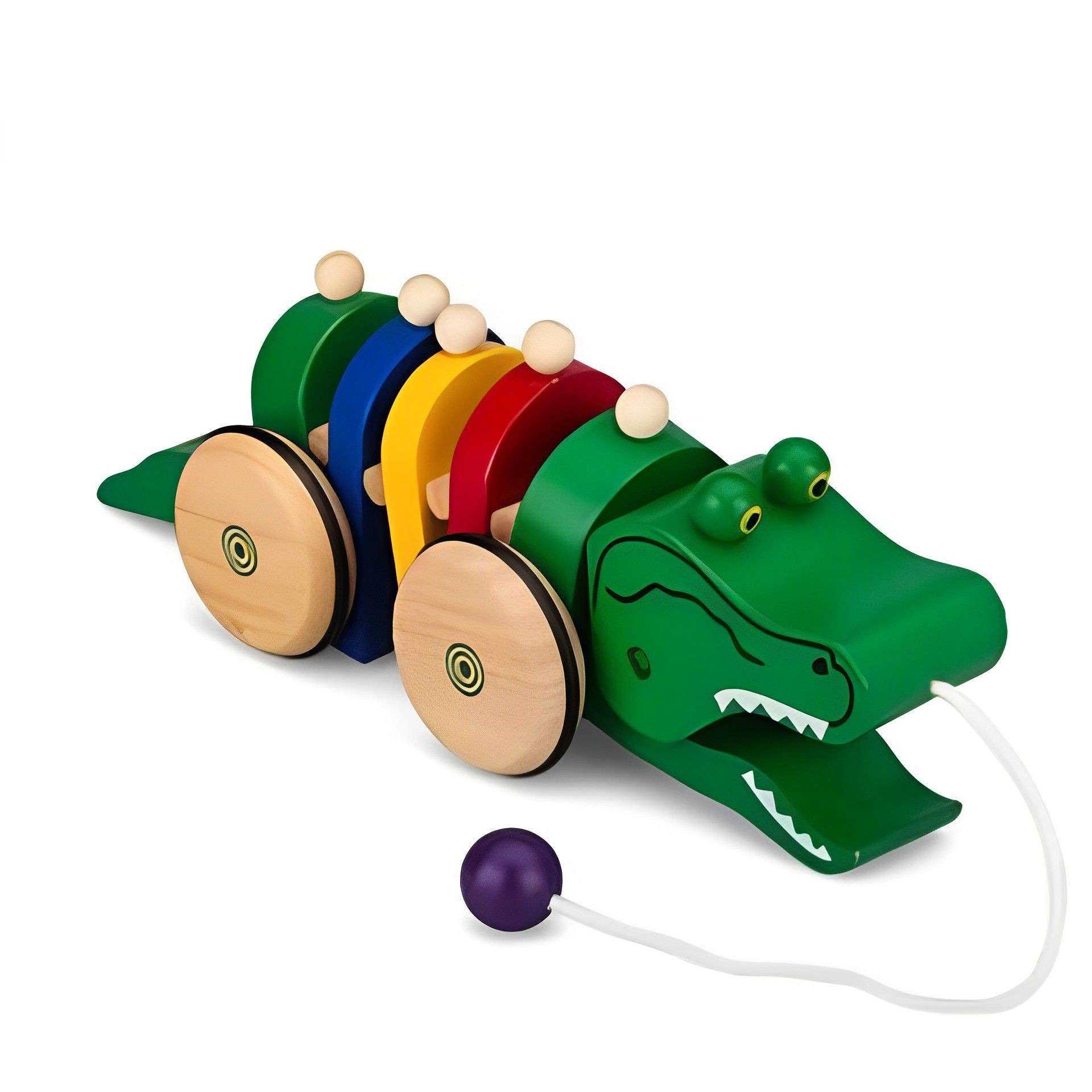 Dancing Alligator Rainbow Pull Educational Toys For 2 Year Olds, Montessori Toys For 2 Year Olds