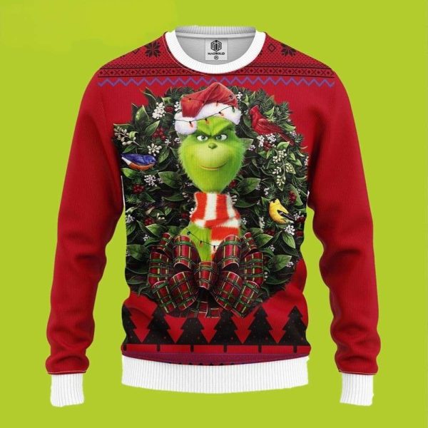 Grinch Christmas Hat Funny Xmas Sweaters, Grinch Ugly Sweater