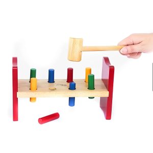 Hammer And Peg Toy Rainbow Toys Educational For 1 Year Old Montessori Wooden Toys 2
