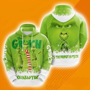 It's Too Peopley Outside The Grinch Quarantime Funny Christmas Hoodies, The Grinch Hoodie