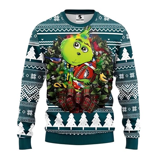 NFL Philadelphia Eagles Cute Grinch Funny Xmas Sweaters, Grinch Ugly Sweater