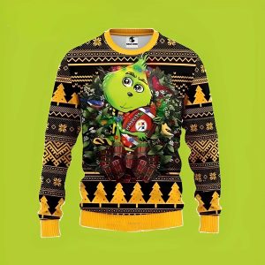 NFL The Pittsburgh Steelers Cute Grinch Funny Xmas Sweaters, Grinch Ugly Sweater