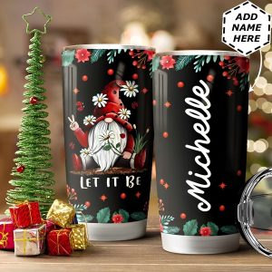 Personalized Christmas Gnomes Let It Be Tumbler