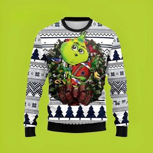 The Dallas Cowboys NFL Cute Grinch Funny Xmas Sweaters, Grinch Ugly Sweater
