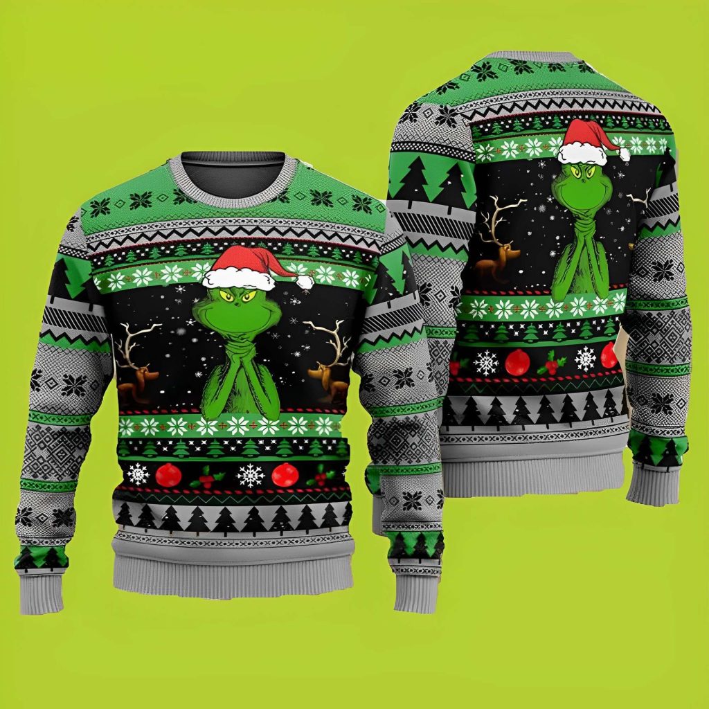 The Grinch Christmas Hat Cute Funny Xmas Sweaters Grinch Ugly Sweater 1