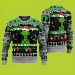 The Grinch Christmas Hat Cute Funny Xmas Sweaters, Grinch Ugly Sweater