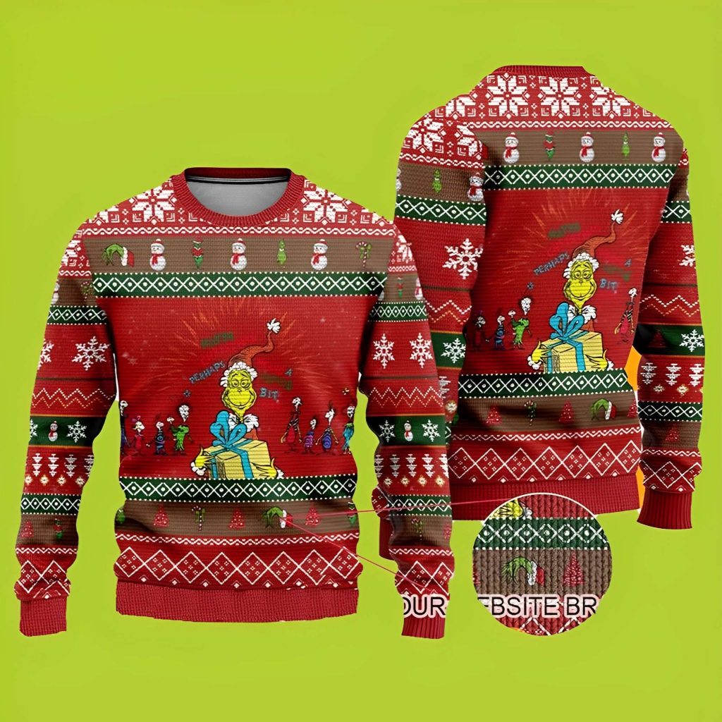The Grinch Maybe Christmas Is A Little Bit More Funny Xmas Sweaters Grinch Ugly Sweater 1