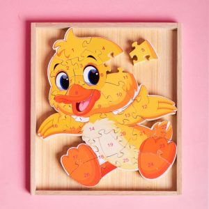 Wooden Montessori Puzzle Sorting Math Little Duck Bricks Educational Toys For 2 Year Olds, Montessori Wooden Toys