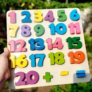 Wooden Numbers Puzzle 1-20 Board Educational Toys For 3 Year Olds, Montessori Wooden Toys