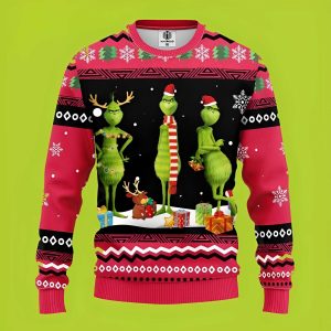 Xmas Grinch Cute Face Funny Xmas Sweaters, Grinch Ugly Sweater