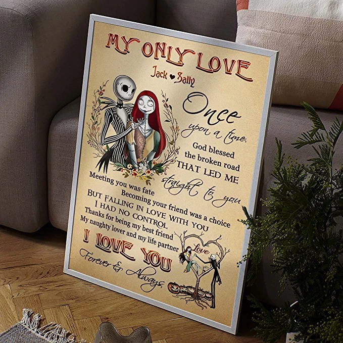 Customized Jack And Sally My Only Love Couples Canvas
