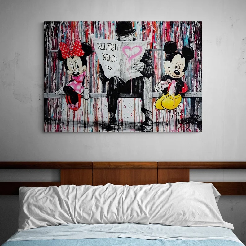 Disney Mickey Minnie All You Need Is Couple Canvas