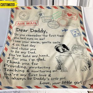 From Daughter Love Letters For Dad Blanket Personalized Gift For Dad 3