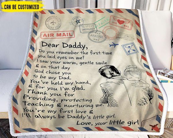 From Daughter Love Letters For Dad Blanket, Personalized Gift For Dad