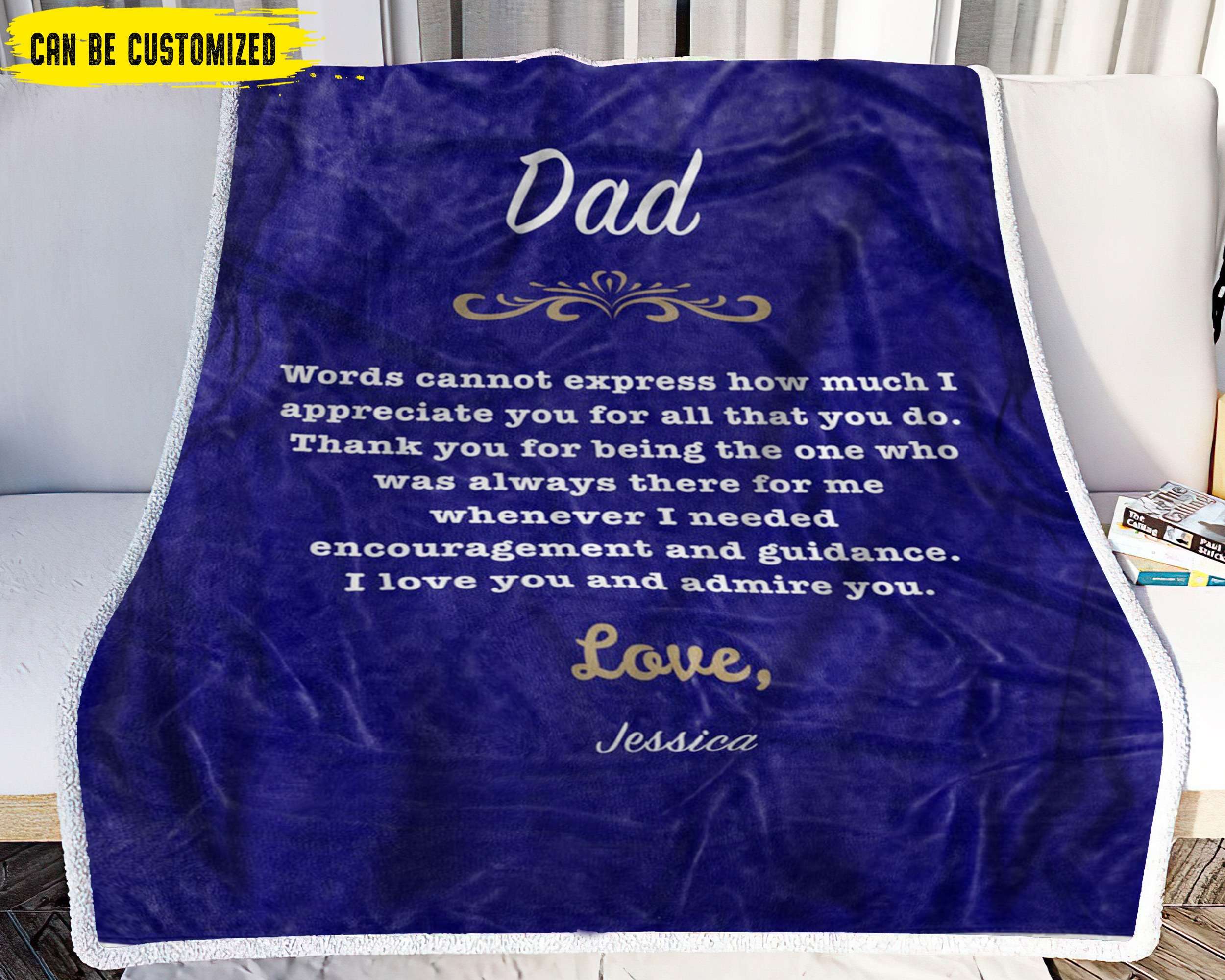 I Love You And Admire You Dad Blanket, Personalized Gift For Dad