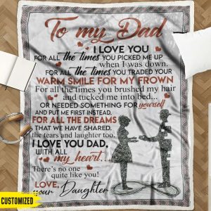 I Love You Dad From Daughter Dad Blanket Personalized Gift For Dad 2