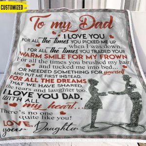 I Love You Dad From Daughter Dad Blanket Personalized Gift For Dad 3