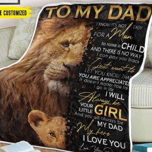 Love Quotes From Little Girl To My Dad Blanket, Personalized Gift For Dad