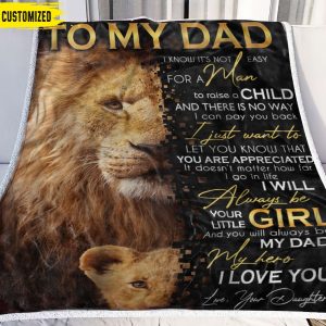 Love Quotes From Little Girl To My Dad Blanket Personalized Gift For Dad 3