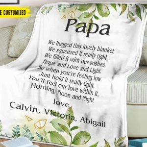Love Quotes To Papa Blanket Personalized Gift For Dad 1