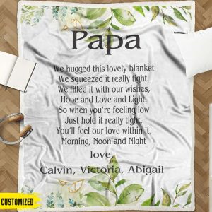 Love Quotes To Papa Blanket Personalized Gift For Dad 3