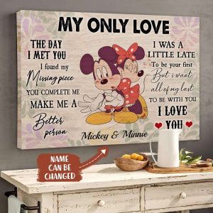 My Only Love Personalized Mickey and Minnie Poster Canvas