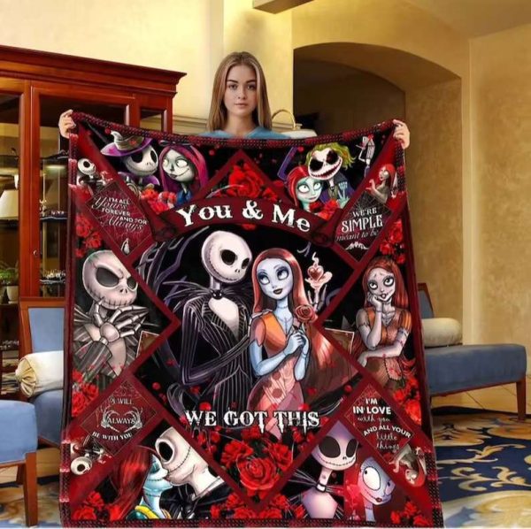 Personalized Jack And Sally You And Me We Got This Blanket