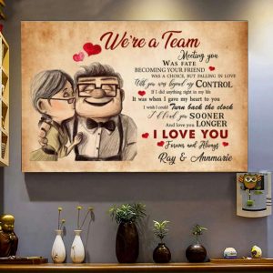 Personalized We’re Are Team Old Carl And Ellie Couple Canvas Poster