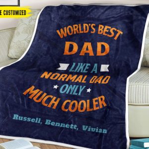 World Best Dad Only Much Cooler Dad Blanket, Personalized Gift For Dad