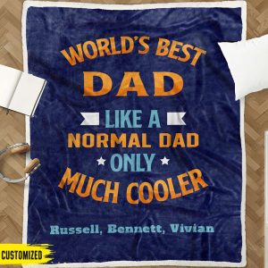 World Best Dad Only Much Cooler Dad Blanket Personalized Gift For Dad 3