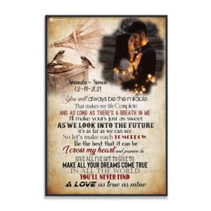 A Love As True As Mine Phonograph Couples Canvas, Custom Couple Gifts