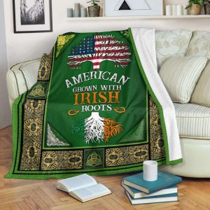 American Grow With Irish Roots Blanket St Pactricks Day Blanket 1