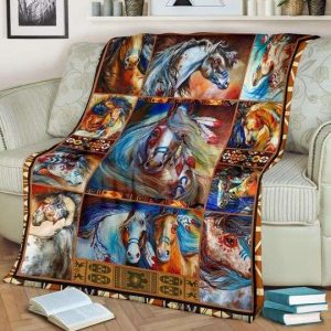 Animal Horse Mandala Couple Blanket, Best Gift For Couple