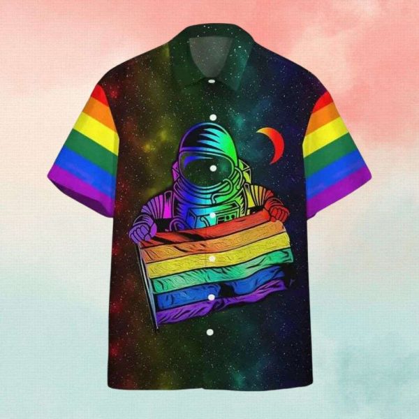 Astronaut Rainbow Flag Galaxy LGBT Hawaiian Shirt – LGBT Gifts